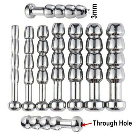 Male Stainless Steel Urethral Sounding Beads Dilator Hollow Penis Plug Sex Toys Ebay