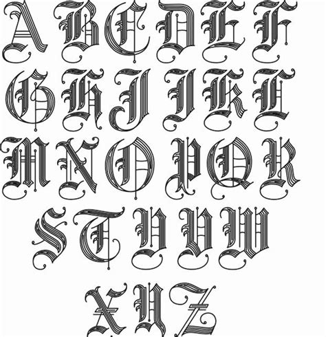 An Old English Alphabet With Capital Letters