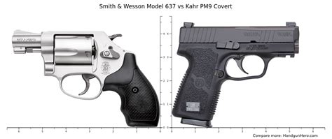 Smith Wesson Model Vs Kahr Pm Covert Size Comparison Handgun Hero