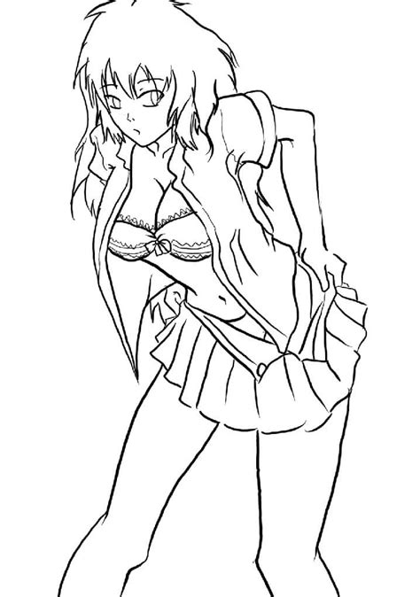 Hot Anime Girl Coloring Pages