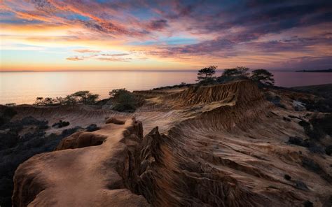Nature Landscape Desert Coast Sunset Sea Wallpapers Hd Desktop