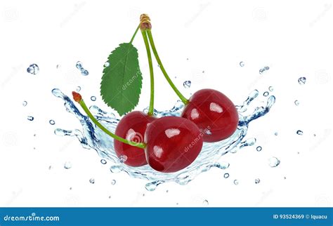 Cherry Splash And Water Stock Image Image Of Macro Nature