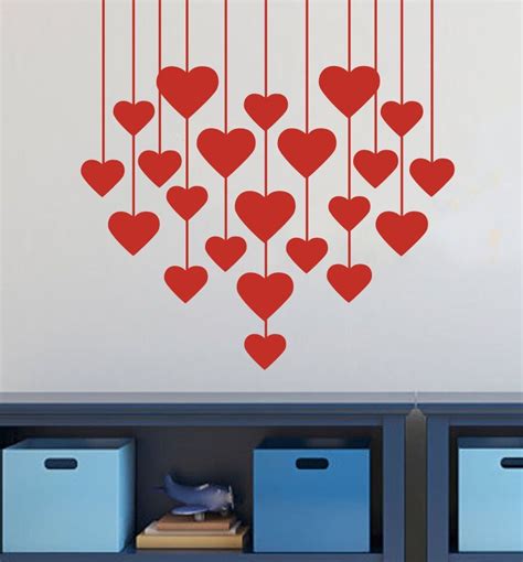Hearts Pattern Valentines Day Love Removable Vinyl Wall Decors Stickers