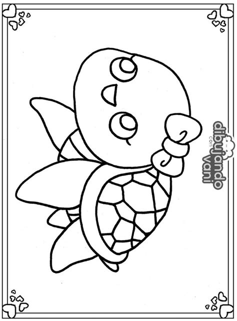 Dibujo de una tortuga marina para imprimir y colorear - Dibujando con Vani