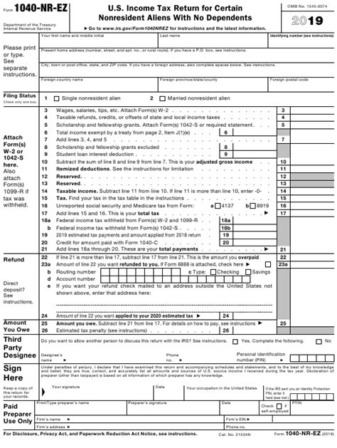 Federal 1040ez Fillable Form Printable Forms Free Online