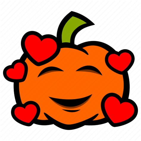 Emoji Halloween Hearts Kisses Pumpkin Icon Download On Iconfinder
