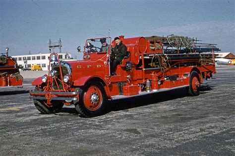 1930 Seagrave Combination Chicago Fd Ohare Airport Chicago Fire
