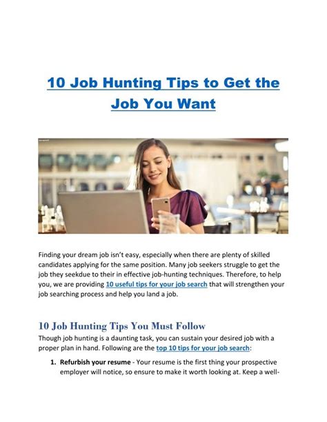 10 Job Hunting Tips Job Hunting Tips Job Hunting Hunting Tips