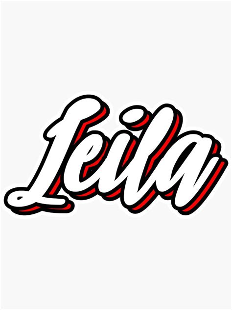 Leila First Name Hand Lettering Design Sticker For Sale By Sulies Redbubble