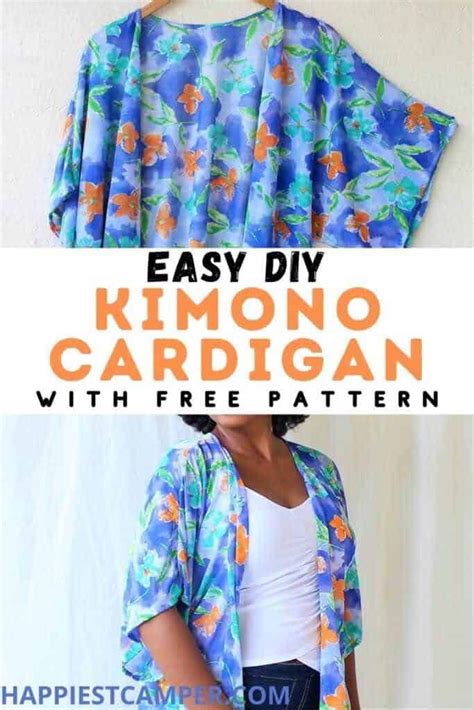 Easy DIY Kimono Cardigan With Free Pattern Diy Kimono Kimono Sewing Pattern Diy Sewing Clothes