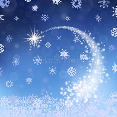 Blue Winter Background Falling Star Stock Illustration Illustration