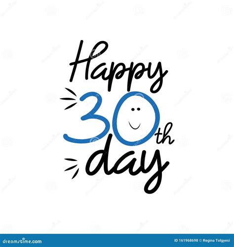 Happy 30th Day Celabration Text Stock Vector Illustration Of Banner