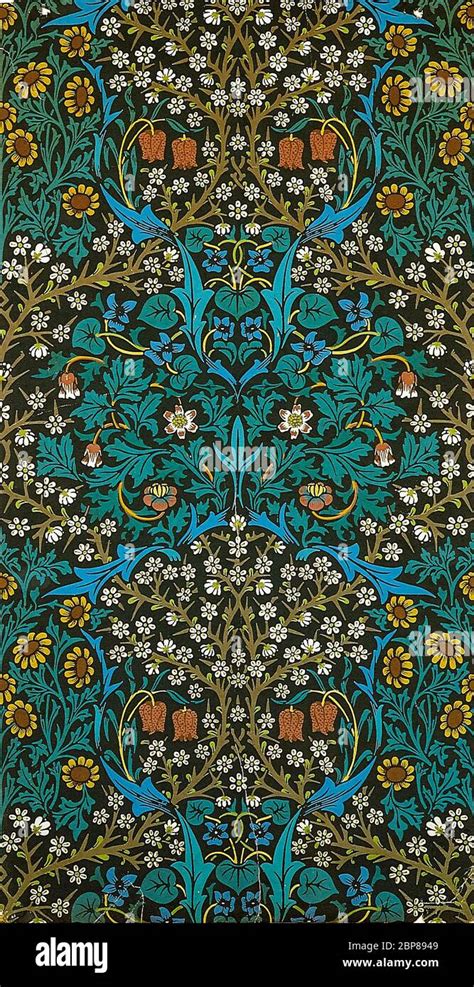 William Morris John Henry Dearle Morris And Co Blackthorn Wallpaper