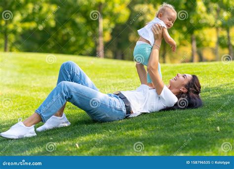Laughing Loving Young Mother With Her Daughter Stock Image Image Of