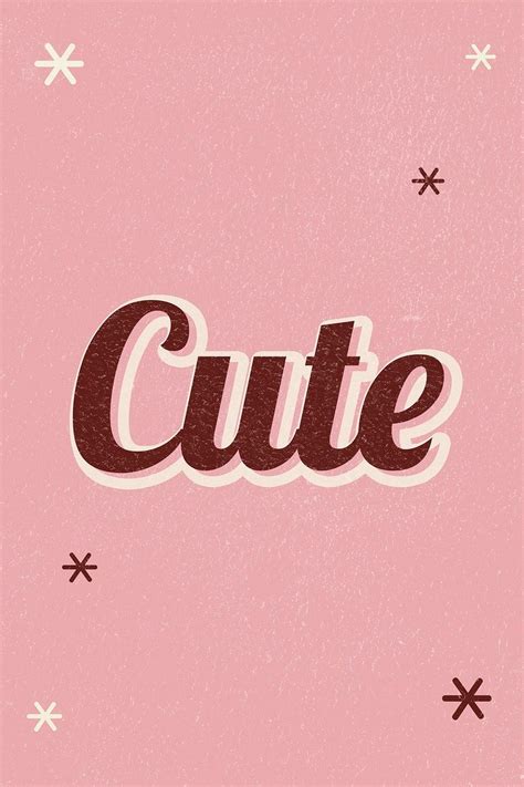 Cute Retro Word Typography On Pink Background Free Image By Rawpixel