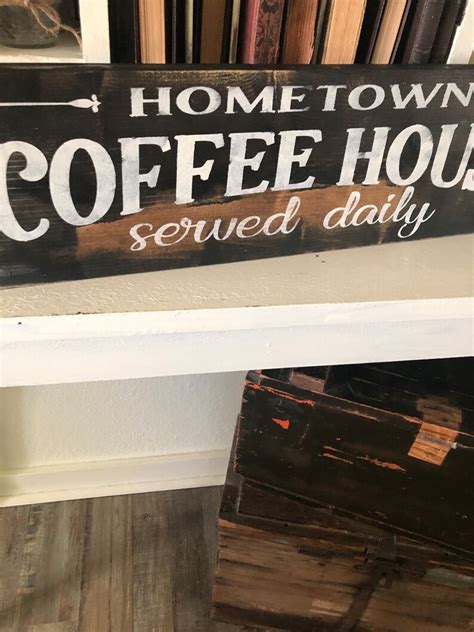 Coffee Sign Coffee House Sign Farmhouse Coffee Sign Etsy