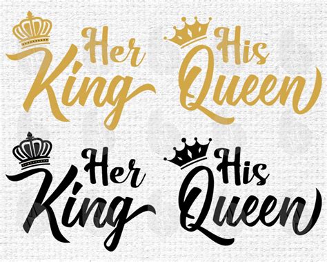 Her King And His Queen Svg Files For Cricut Silhouette Cut Etsy