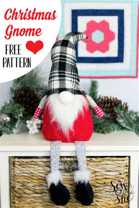 Free Sewing Pattern Christmas Gnome Softie Sewing