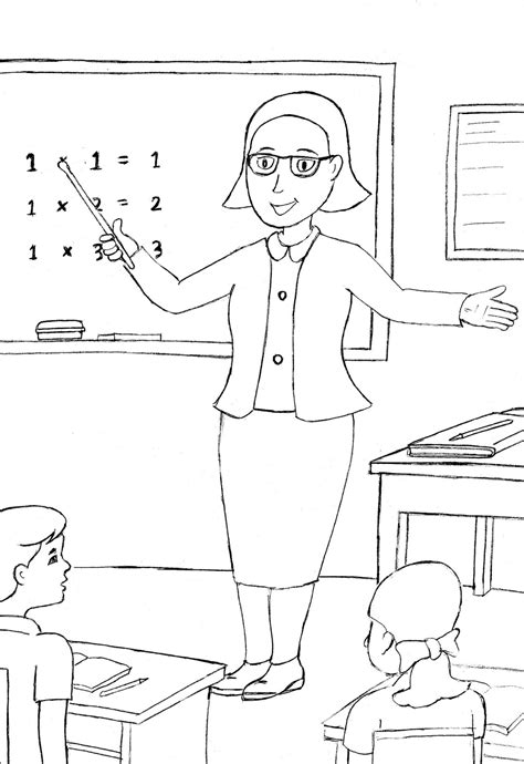 Gambar kartun ibu guru sedang mengajar sumber : 99 Gambar Guru Mengajar Animasi Hitam Putih Terbaru | Cikimm.com