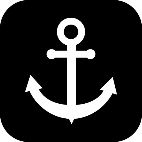 Anchor White Shape Inside A Black Rounded Square Svg Png Icon Free