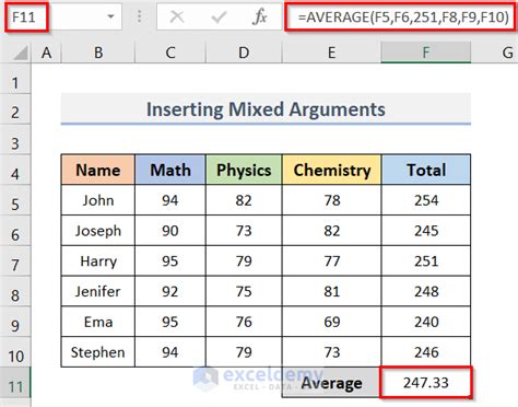 How To Calculate Sum And Average With Excel Formula