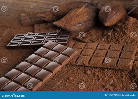 Dark Chocolate With Milk And Candy Sweet Stock Photo Image Of Brown