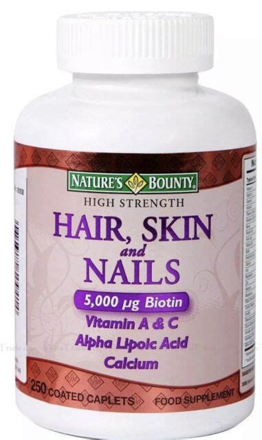 Natures Bounty Hair Skin And Nails 5000 Mcg Of Biotin 250 Coated
