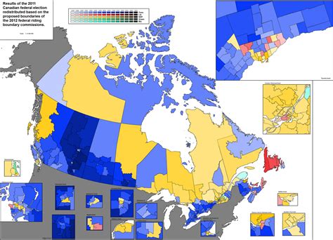 Canadian Election Atlas Proposed Riding Boundaries Map Coloured In By