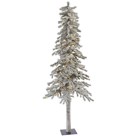 Vickerman Flocked Alpine 6 White Artificial Christmas Tree With 200