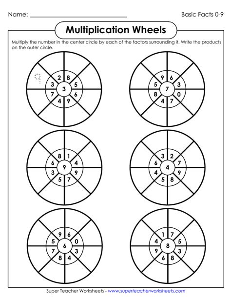 Multiplication Wheels Super Teacher Worksheets Leonard Burtons