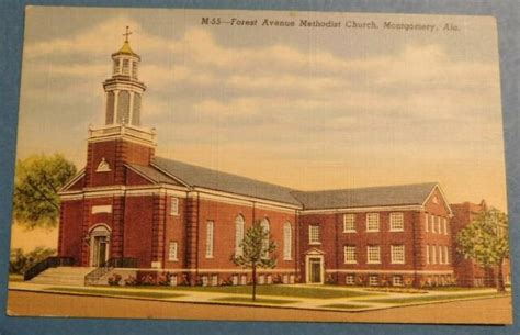 Forest Avenue Methodist Church Montgomery Alabama Linen Postcard Ebay