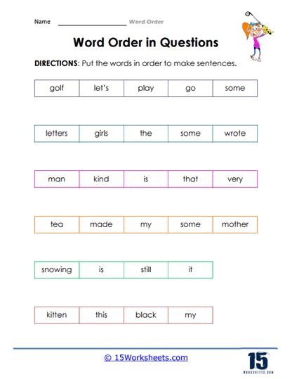 Word Order Worksheets 15