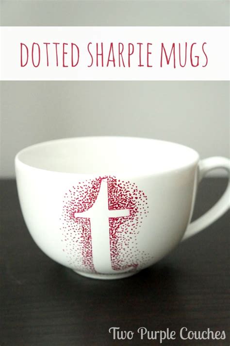 Simple Dotted Sharpie Mugs Two Purple Couches