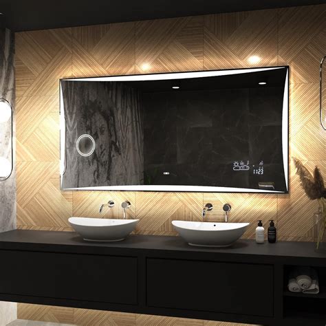 Artforma L77 Led Bathroom Mirror 90 X 60 With Lighting Customisable Light Illumination