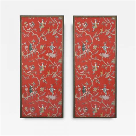 Pair Of French Chinoiserie Wallpaper Panels