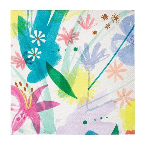 16 Floral Paper Napkins Summer Party Napkins Flower Napkins