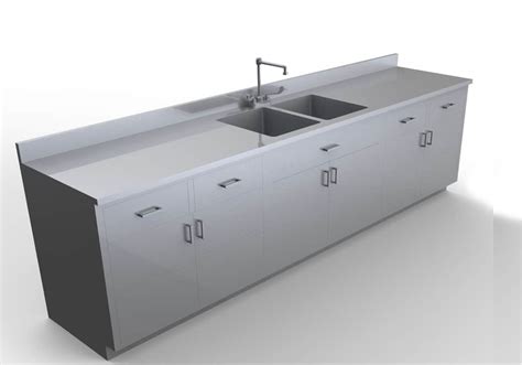 Stainless steel cabinets provide durability and look that no other material can offer. Base Cabinet with Sink 9 feet - LG100-108 | Mopec