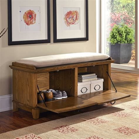 Home Styles Arts And Crafts Missionshaker Cottage Oak Storage Bench In