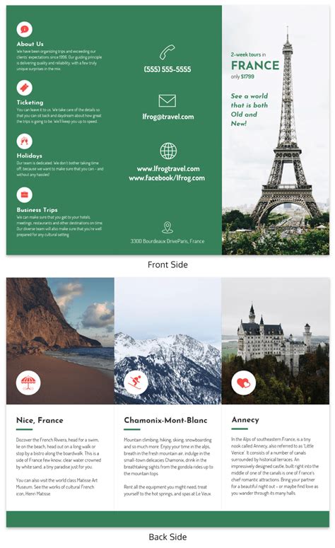 Travel France Tri Fold Brochure Venngage Brochure Examples Travel