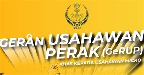 Ketua pegawai eksekutif perbadanan usahawan nasional bhd (punb), izwan zainuddin, berkata dengan peruntukan disalurkan kepada punb ingin mengucapkan jutaan terima kasih kepada kerajaan di atas peruntukan khas untuk terus memperkasa usahawan. Permohonan Geran Usahawan Perak 2020 Online (GeRUP) - SPA