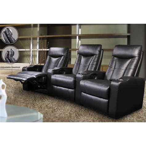 Coaster Pavillion 600130 3 Contemporary Leather Theater Seating Value