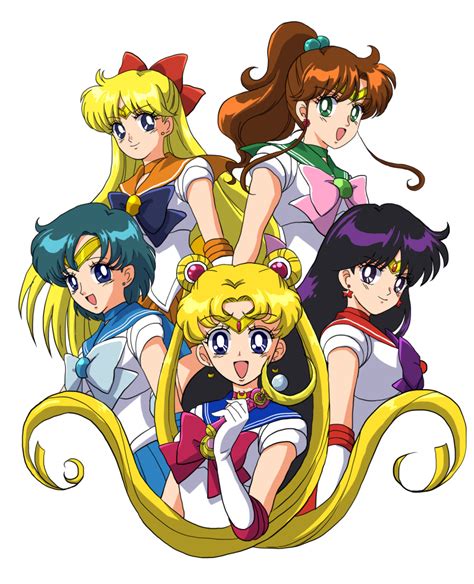 Safebooru 5girls D Aino Minako Bishoujo Senshi Sailor Moon Black Hair Blonde Hair Blue Bow