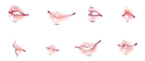 Several Different Types Of Lips On A White Background
