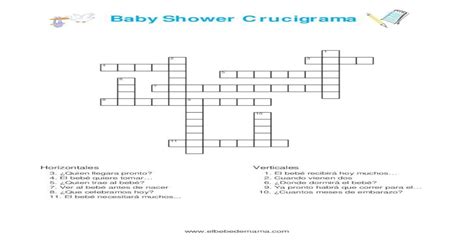 Juegos Para Baby Shower Crucigrama Con Respuestas Juego Trivia Para