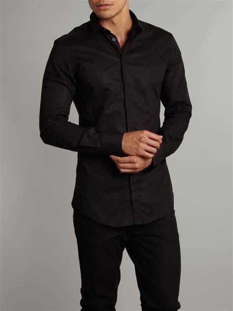 Dolce And Gabbana Button Up Shirt In Black For Men Lyst