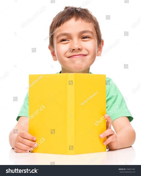 Cute Little Boy Reading Book Isolated Stock Photo 196051481 Shutterstock