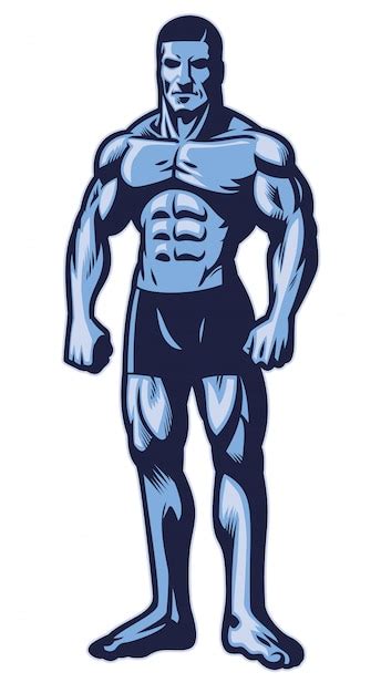 Premium Vector Man With Muscle Bodybuilder Body