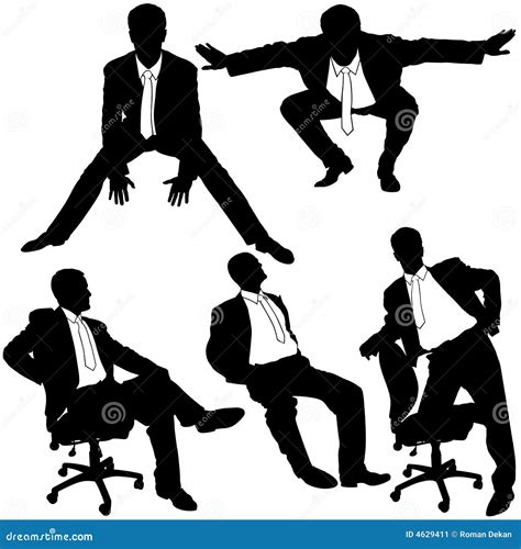 Manager In Office Silhouettes Stock Vector Illustration Of Clipart