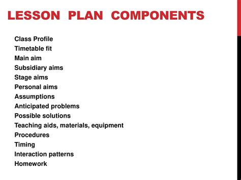 Components Of A Lesson Plan Lesson Plans Learning