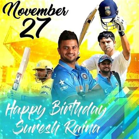 His birthday, what he did before fame, his family life, fun trivia facts, popularity rankings, and more. Suresh Raina's Birthday Celebration | HappyBday.to